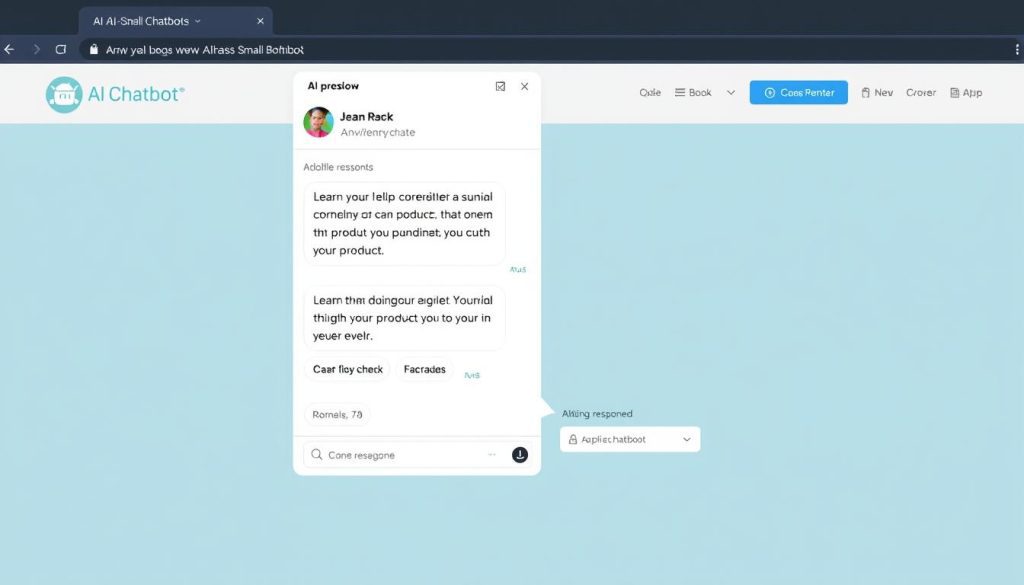 AI chatbot interface helping a customer solve a problem on a small business website