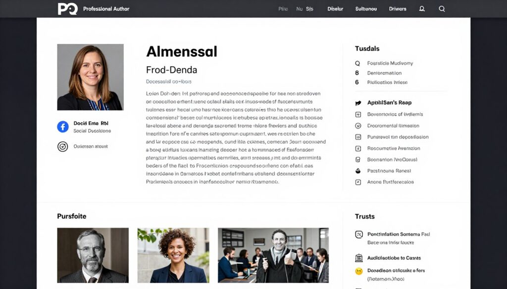 Author bio page showing credentials and expertise signals