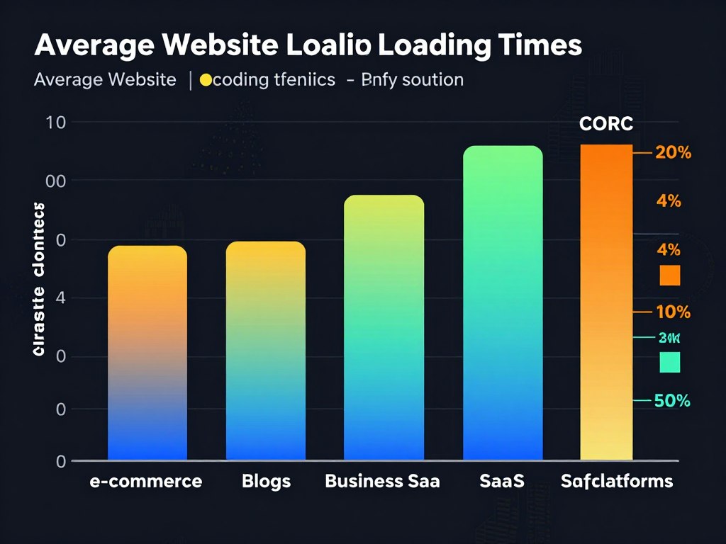 Bar chart comparing website loading speeds across different industries in 2026