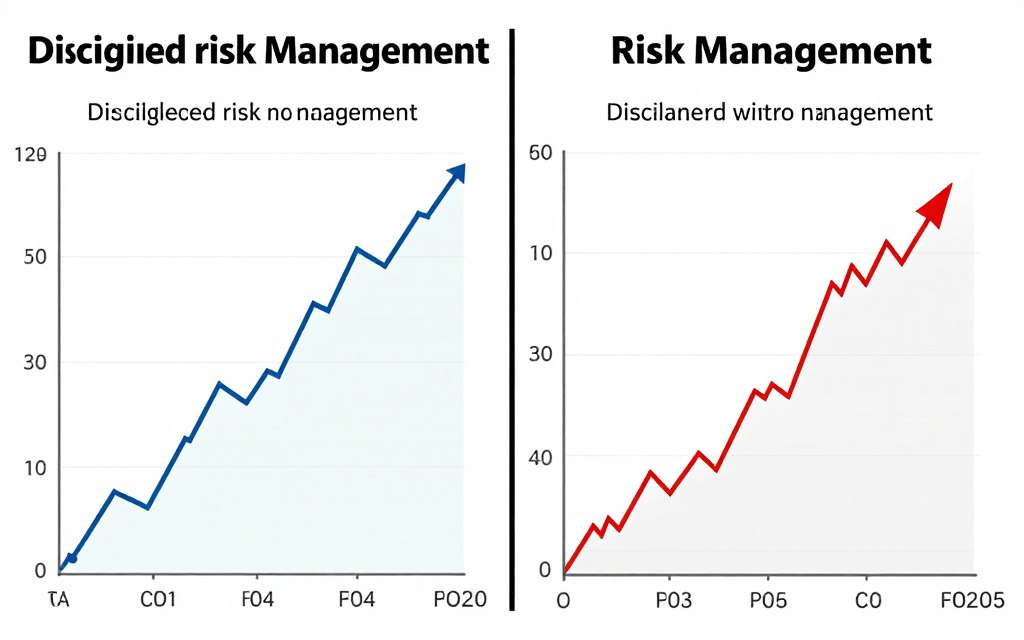 Before and after comparison showing account with and without proper risk management