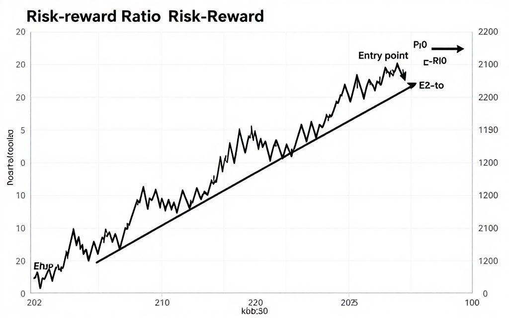 Chart example showing two to one risk reward trade setup with entry, stop, and target marked