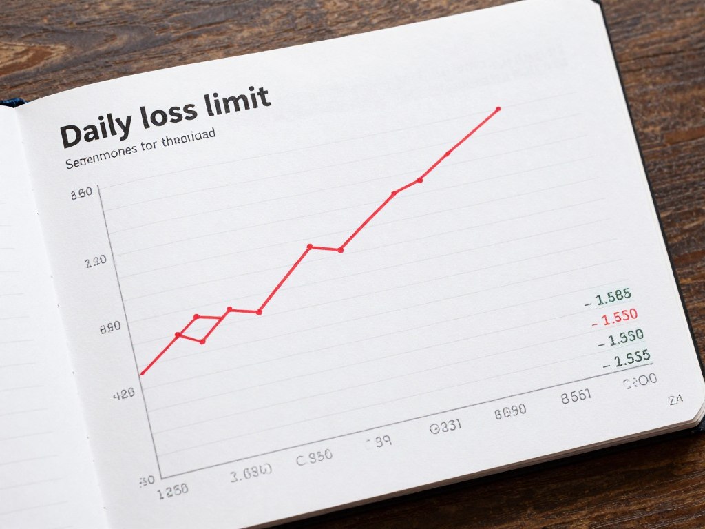 Daily loss limit tracking journal showing when to stop trading for the day