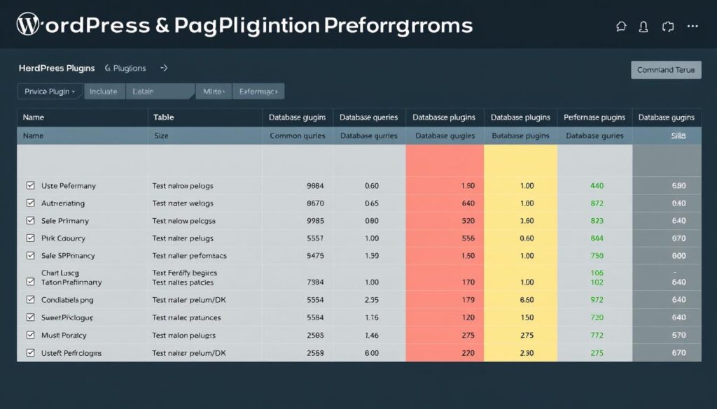 Dashboard showing plugin impact analysis for WordPress performance optimization