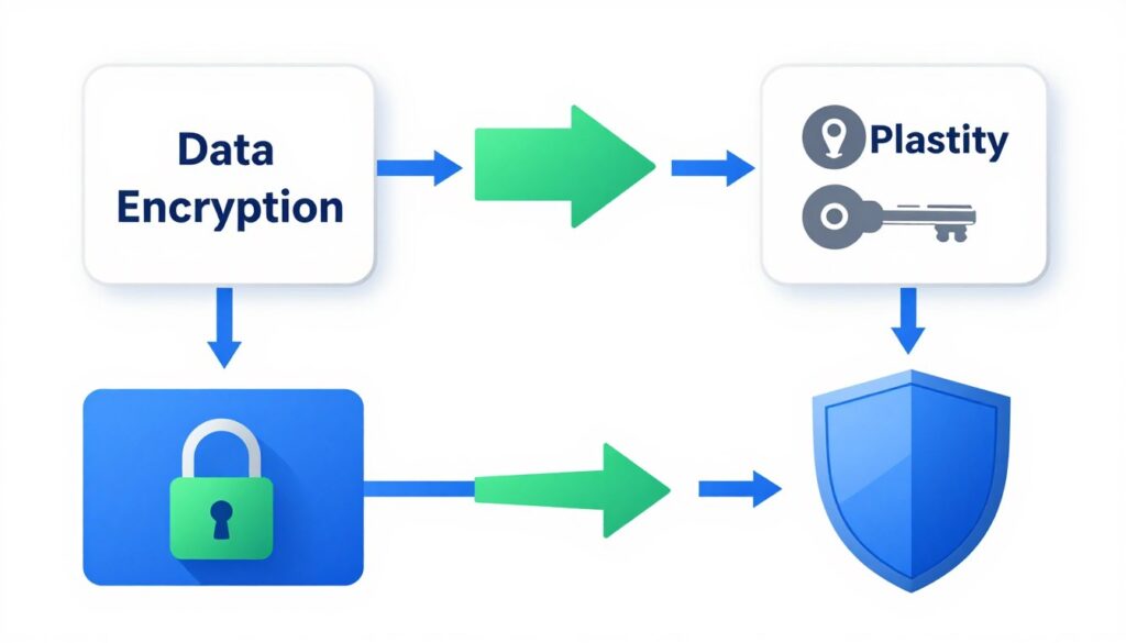 Data encryption and protection concept illustration