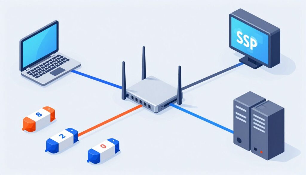 Data packet journey across internet networks