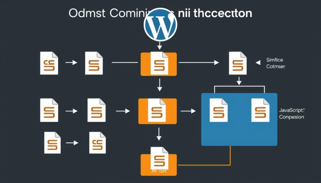 Diagram showing code optimization process for WordPress performance