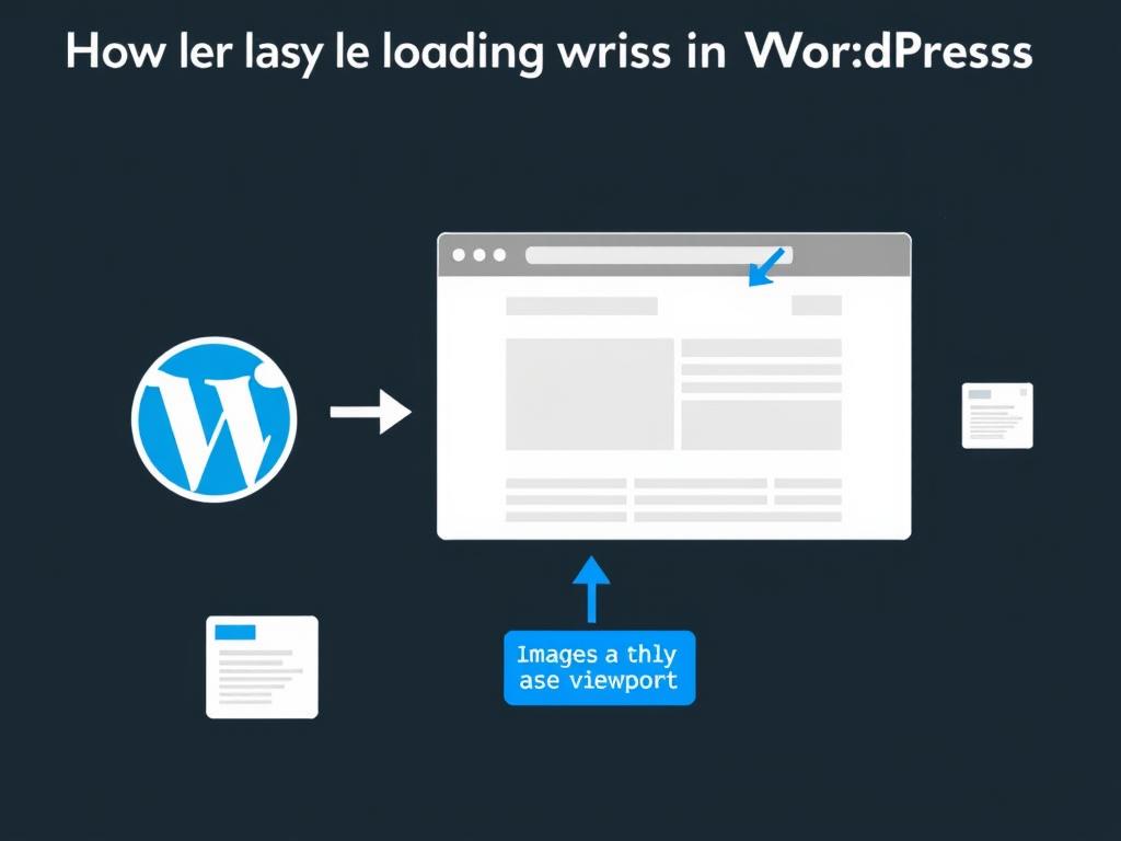 Diagram showing lazy loading implementation for WordPress performance optimization