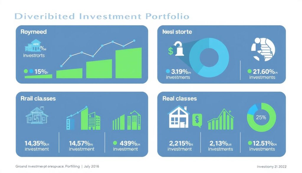 Diversified investment portfolio showing different asset classes for smart investing for the future