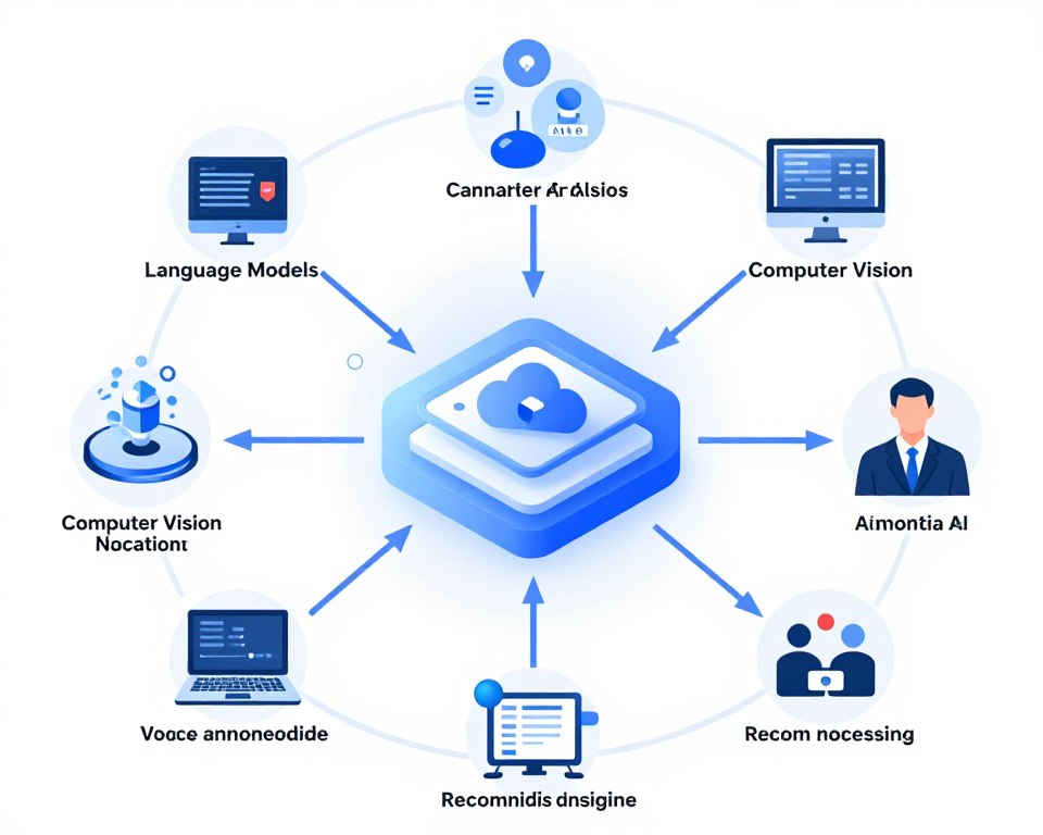 Ecosystem diagram showing AI services integration in modern web apps