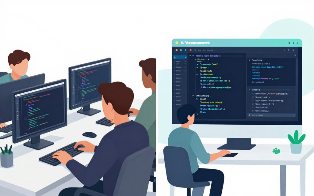 Evolution timeline showing traditional coding vs AI-powered web development