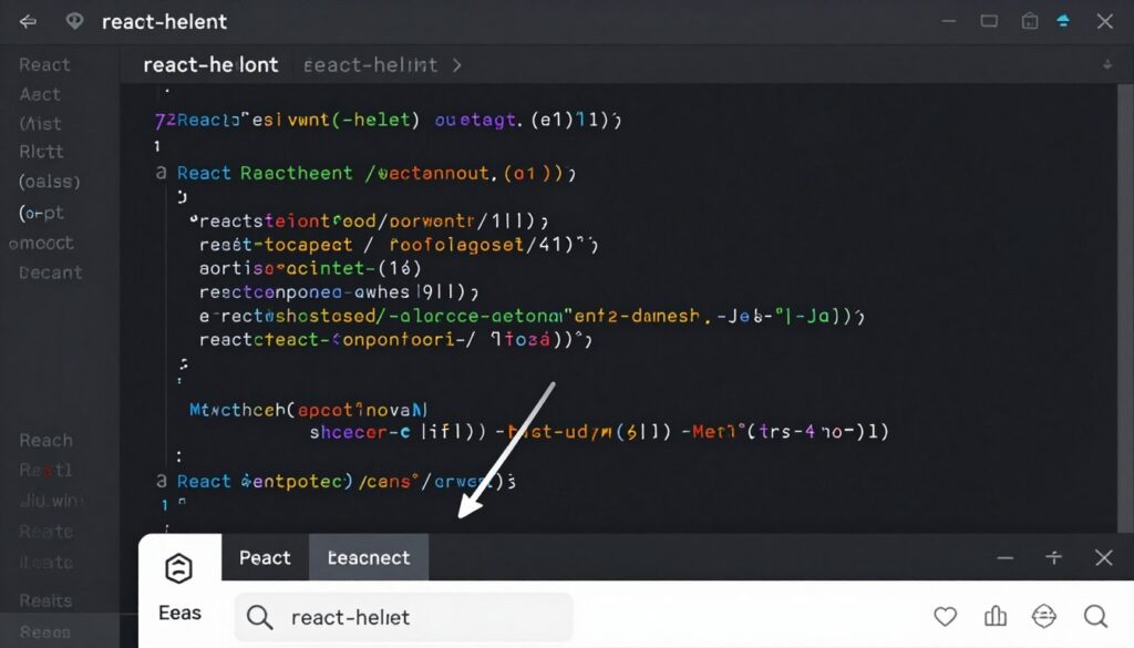 Example of proper meta tag implementation in React application showing title and description tags