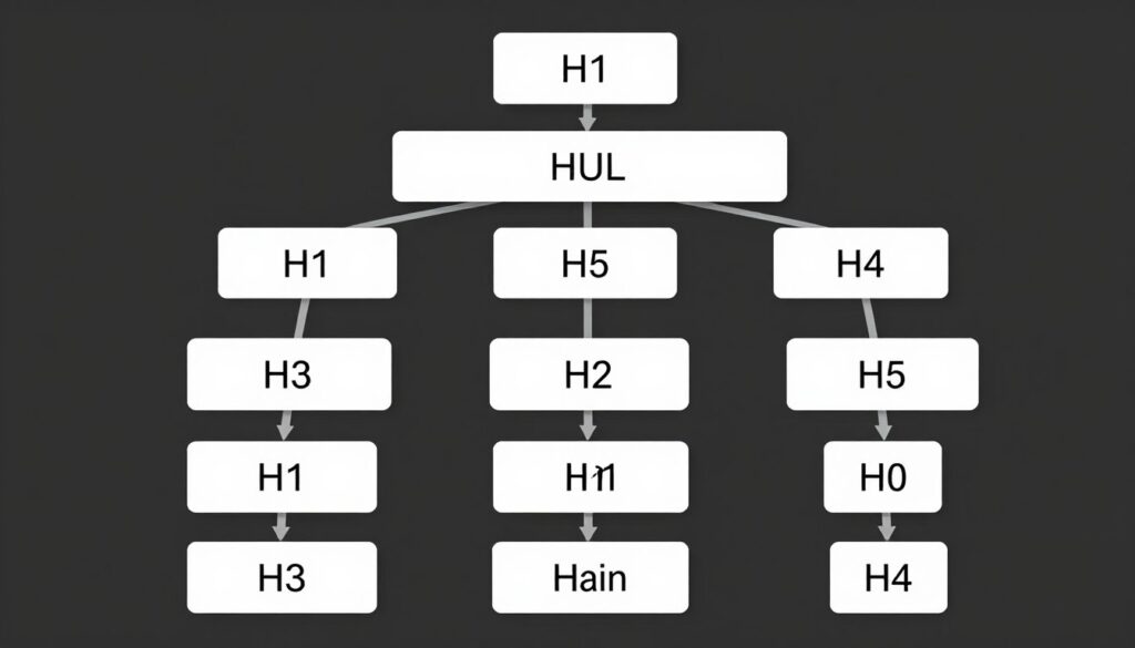 Example of properly structured headings showing H1 H2 H3 hierarchy
