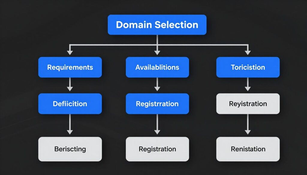 Flowchart showing domain selection decision-making process