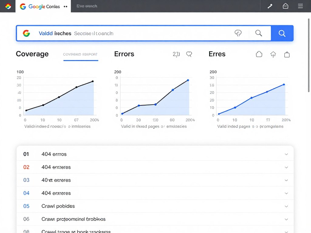 Google Search Console coverage report showing indexing status