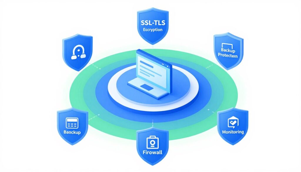 Layered security architecture showing multiple protection layers