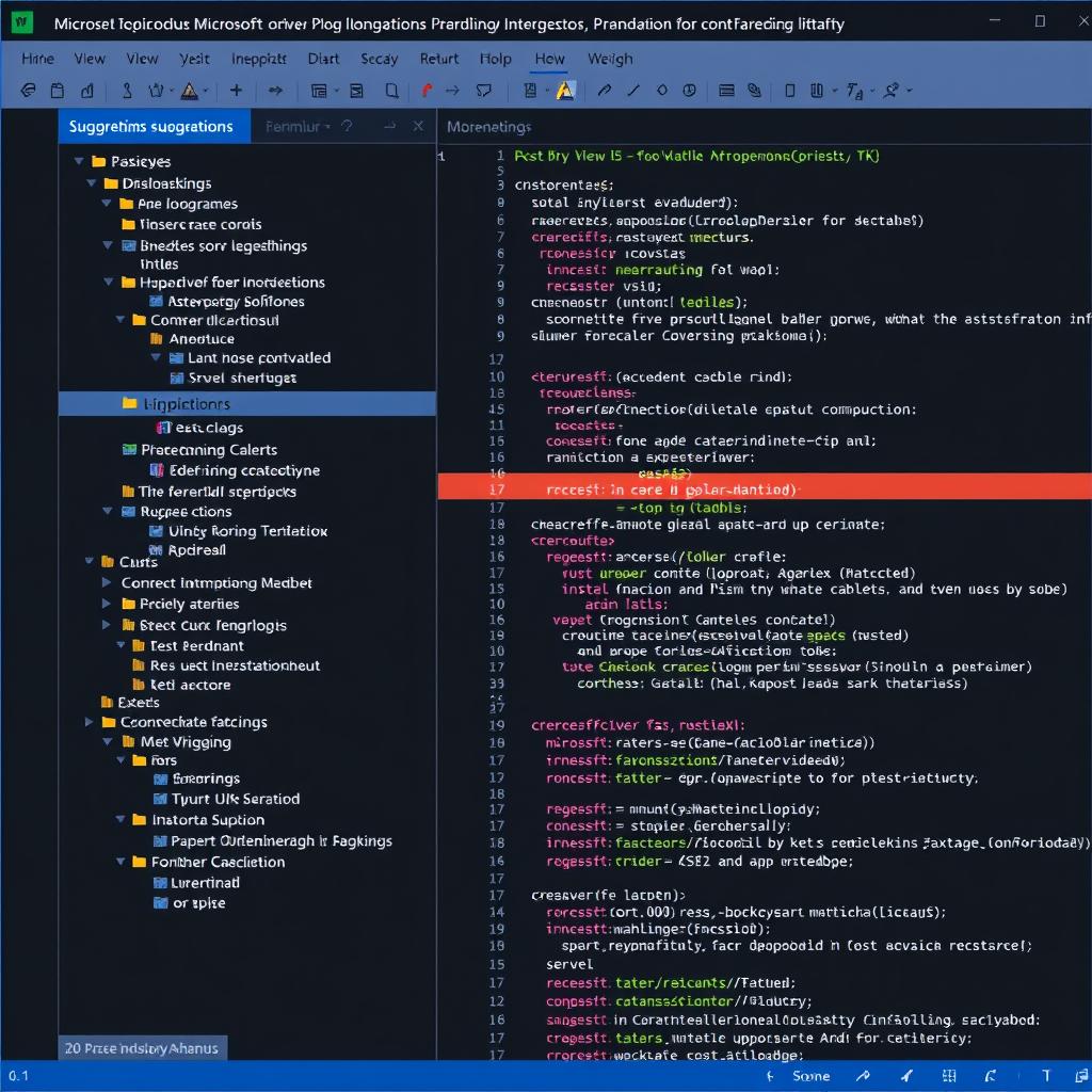 Microsoft Copilot providing code suggestions