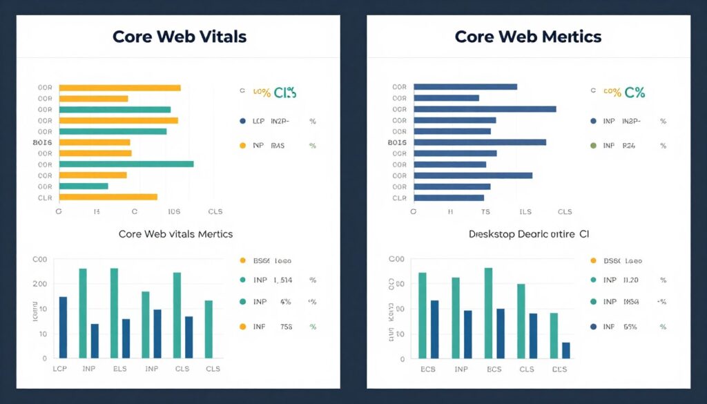 Mobile versus desktop Core Web Vitals comparison showing performance gaps