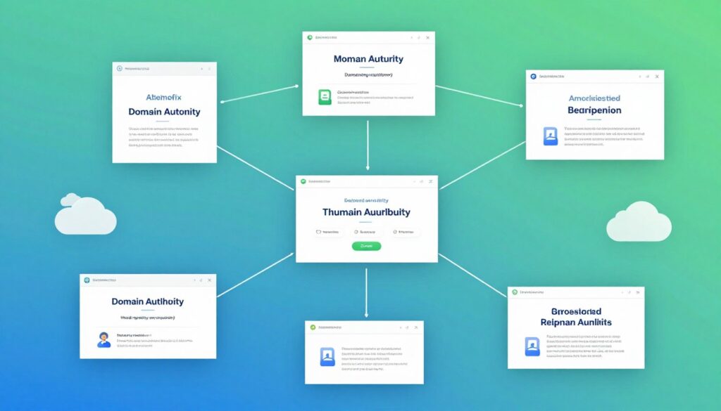 Modern link building strategies showing quality backlinks and authority connections