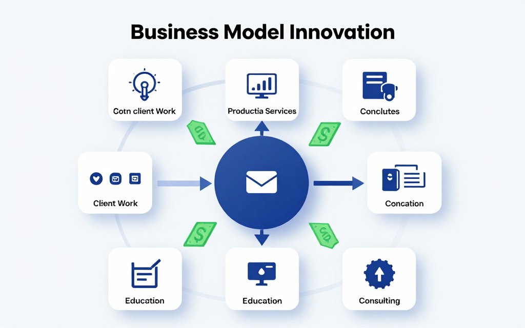 New business models diagram showing diversified revenue streams