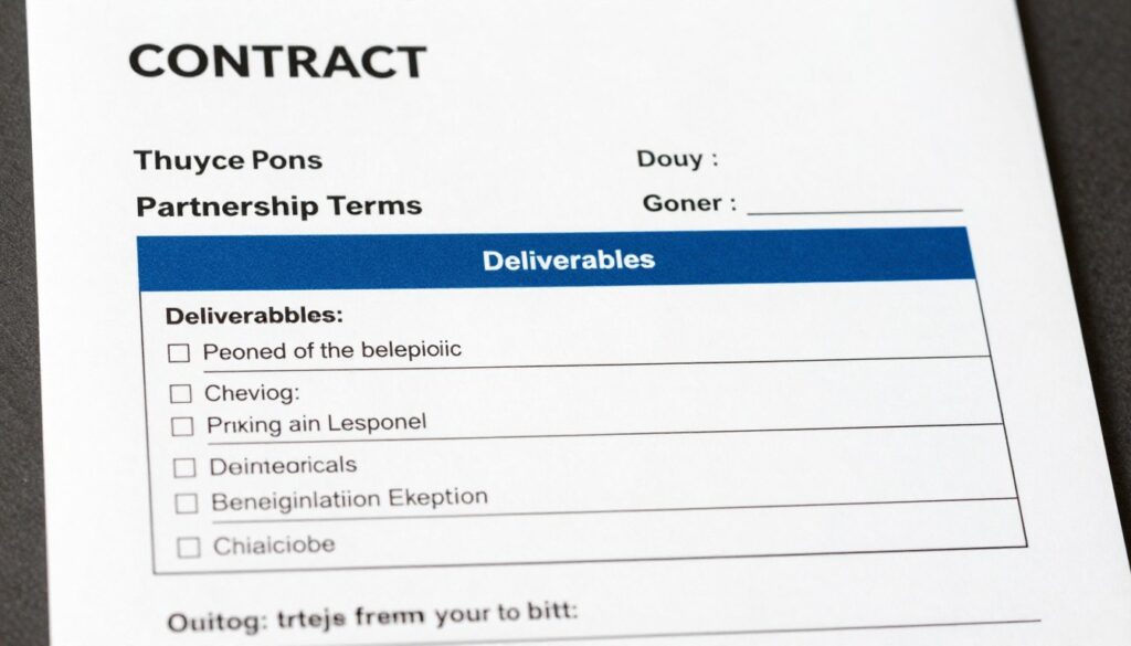 Partnership agreement document with pricing terms