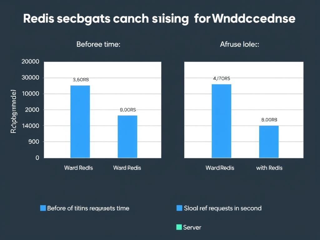Performance comparison chart showing Redis object caching impact on WordPress