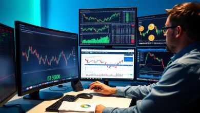 Person analyzing crypto income methods on computer screen