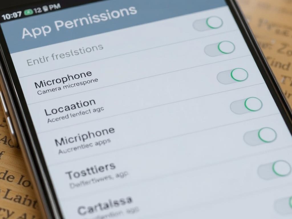 Phone screen showing app permission settings