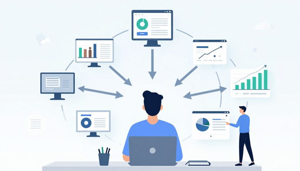 Productivity workflow diagram showing efficient AI-powered development process