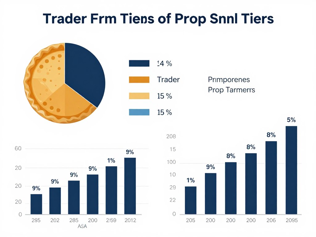 Profit split comparison chart showing trader versus firm earnings percentages