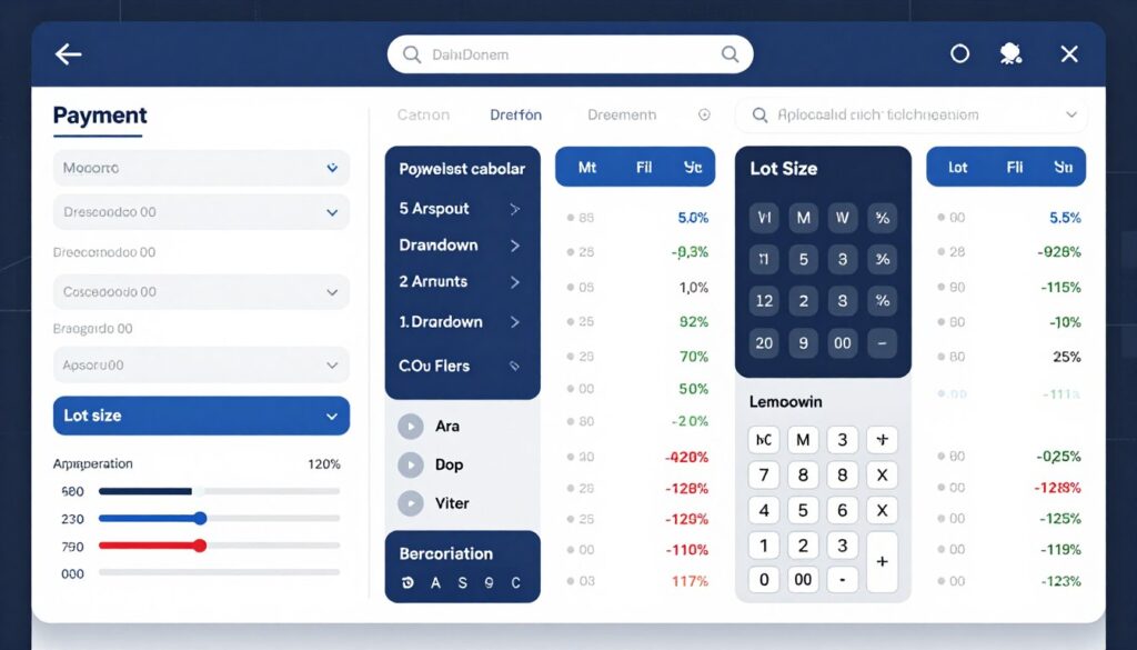 PropFundHub calculator suite interface showing multiple financial calculators
