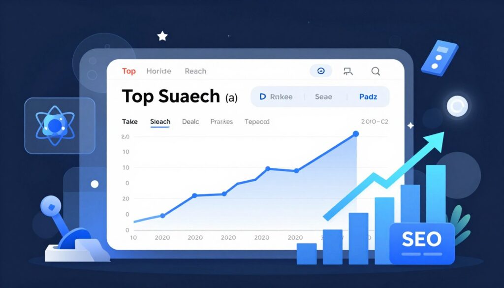 React application with optimized SEO showing improved search rankings