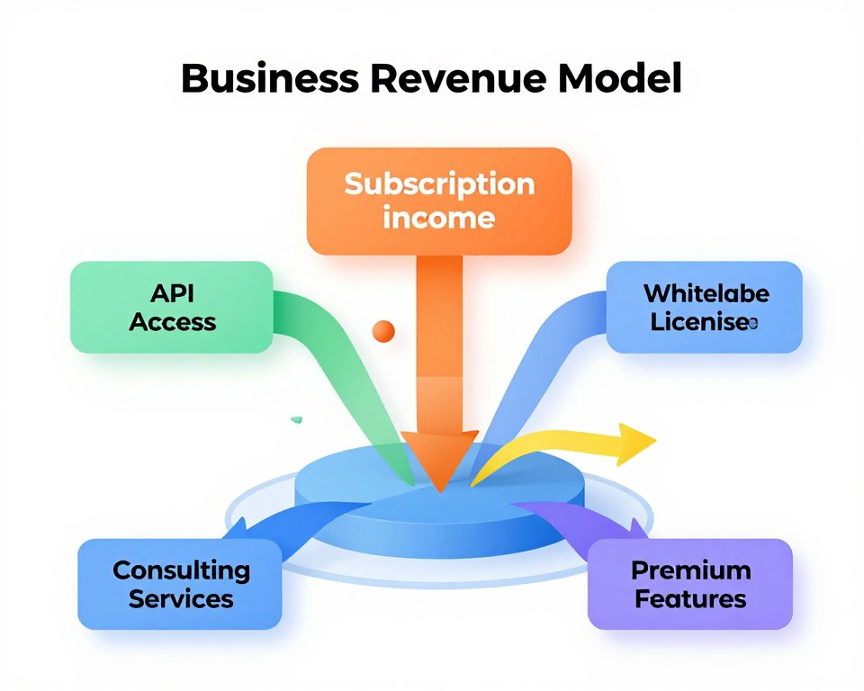 Revenue stream diagram showing multiple monetization channels