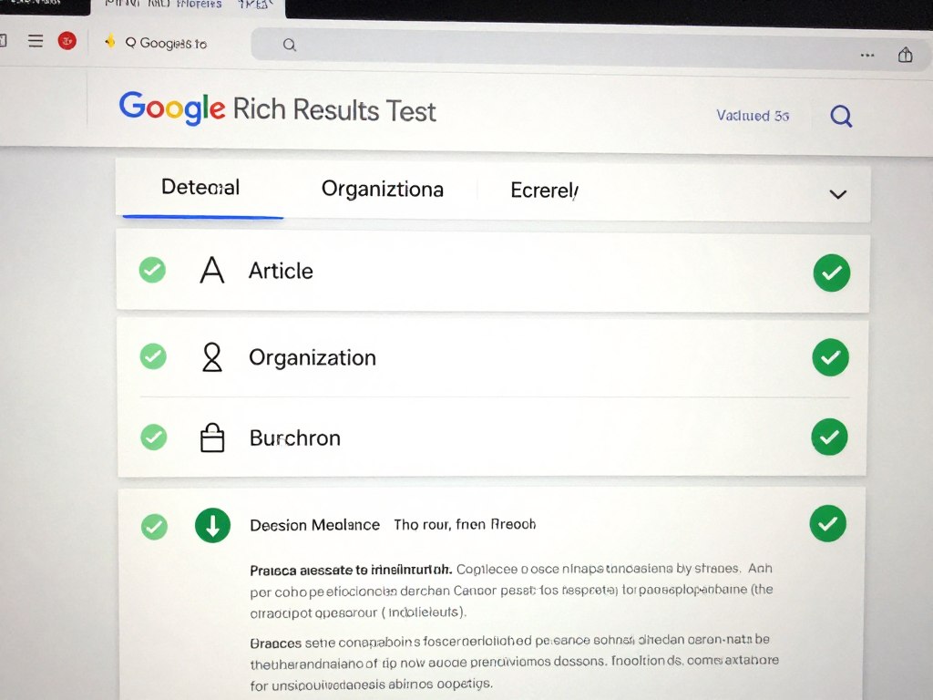 Rich results test showing valid schema markup implementation