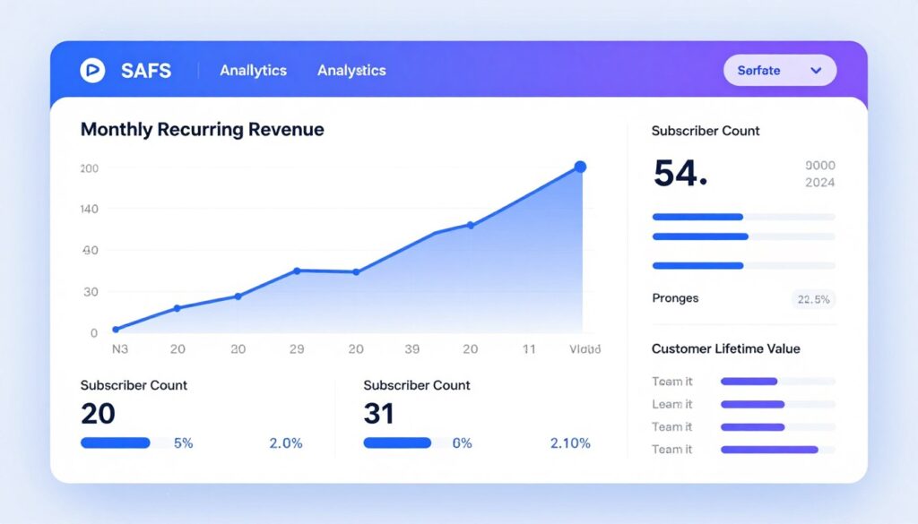SaaS subscription dashboard showing recurring revenue growth