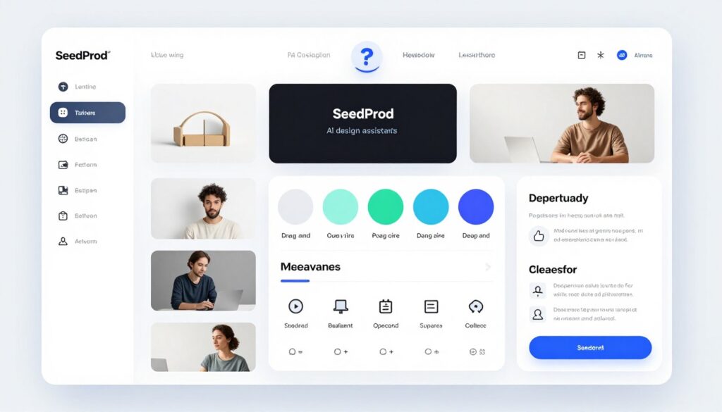 SeedProd AI showing drag and drop landing page builder with AI suggestions