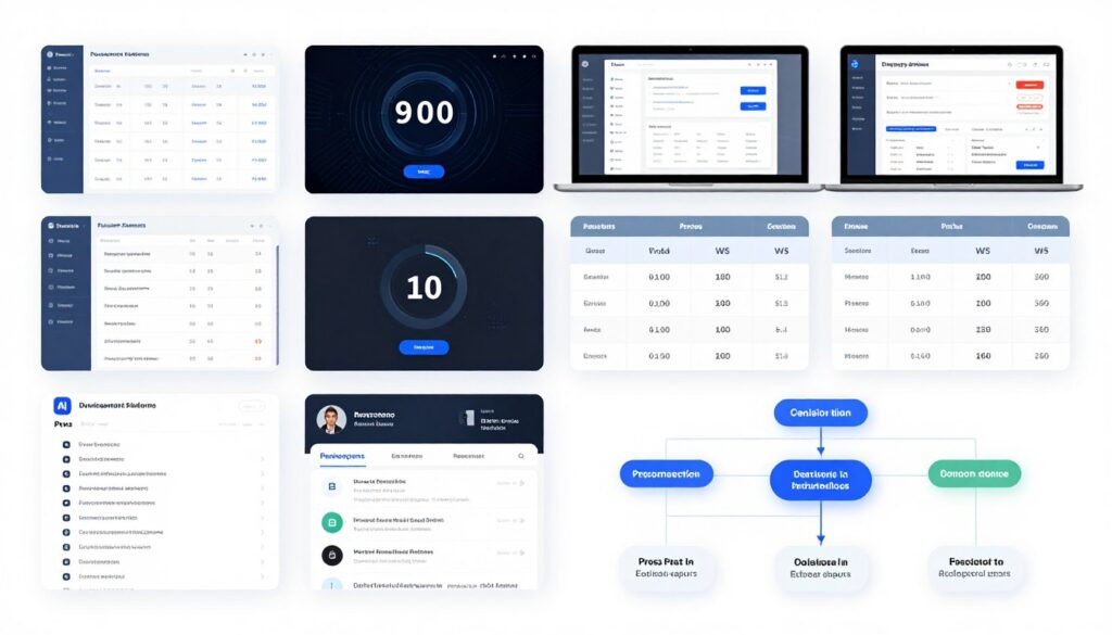 Side-by-side comparison of different AI app building platforms