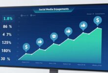 Social media engagement revenue dashboard showing conversion metrics and business outcomes