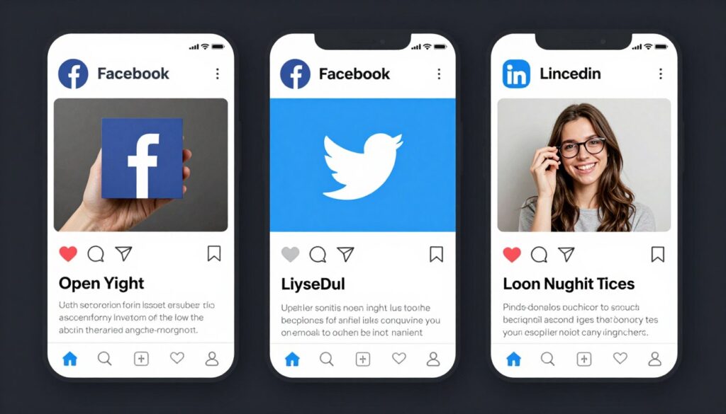 Social media preview cards showing Open Graph meta tags in action