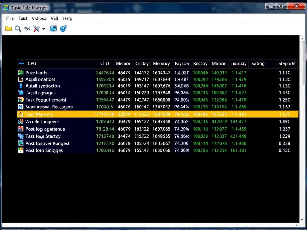 Task Manager showing resource-intensive applications