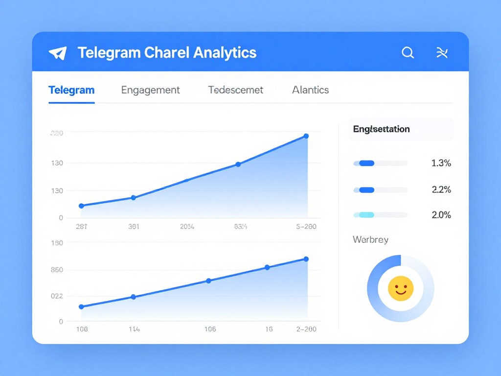 Telegram community engagement dashboard showing analytics metrics