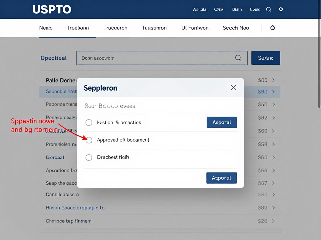Trademark search interface showing how to check domain legal status