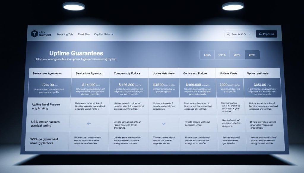 Uptime Guarantees comparison