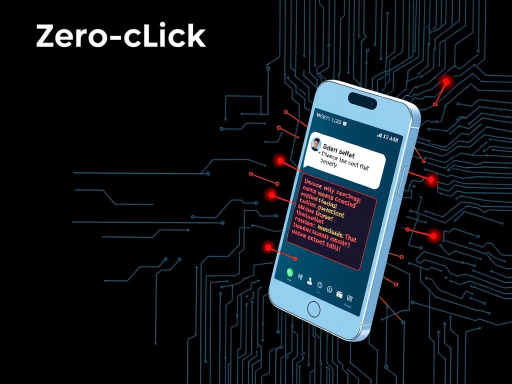 Visualization of a zero-click exploit attacking a mobile phone