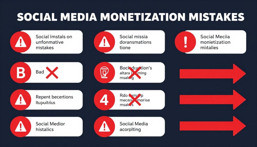 Warning signs of social media monetization mistakes to avoid