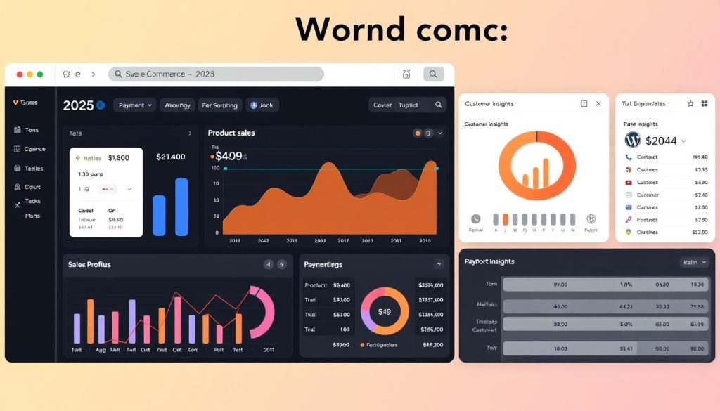 WordPress e-commerce dashboard showing sales analytics for 2025 WordPress e-commerce dashboard showing sales analytics for 2025