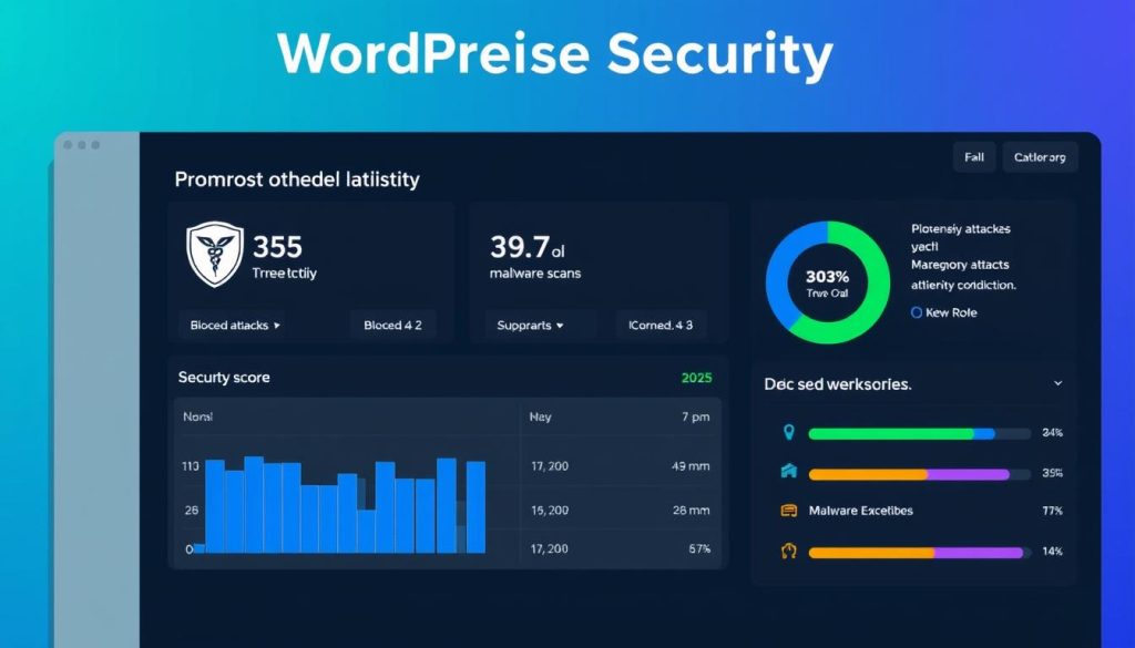 WordPress security plugin dashboard showing threat protection statistics for 2025 WordPress security plugin dashboard showing threat protection statistics for 2025