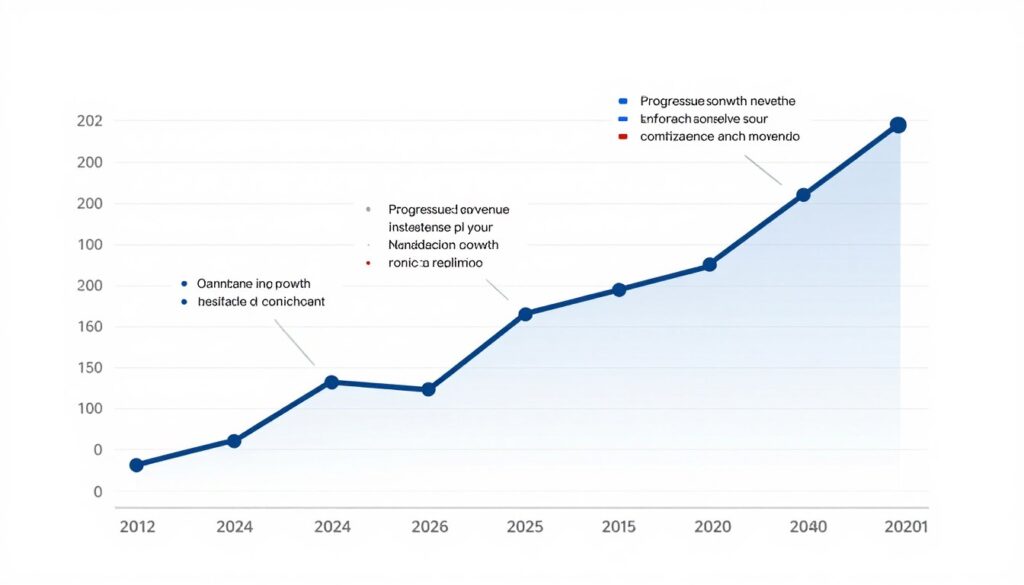 growth chart showing website monetization revenue increase over time