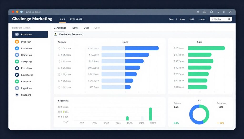paid advertising dashboard showing prop firm challenge campaign performance paid advertising dashboard showing prop firm challenge campaign performance