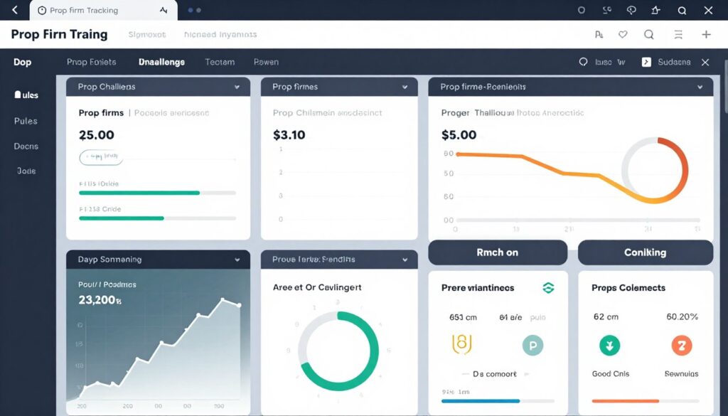 prop firm challenge tracker showing multiple evaluation progress