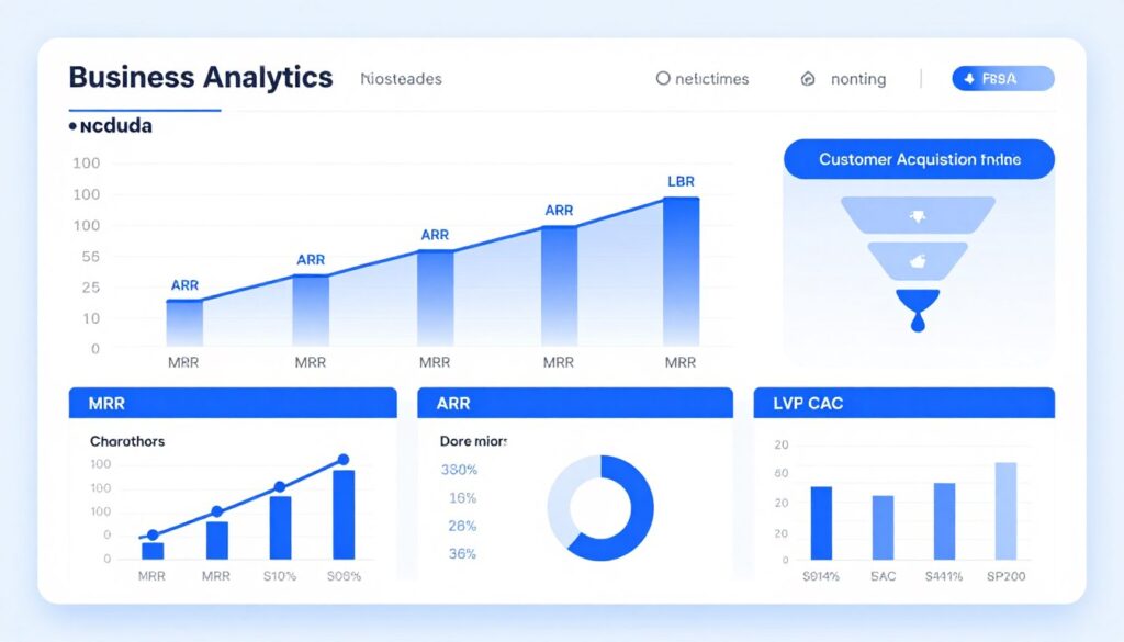 saas business model breakdown showing pricing metrics and growth strategies